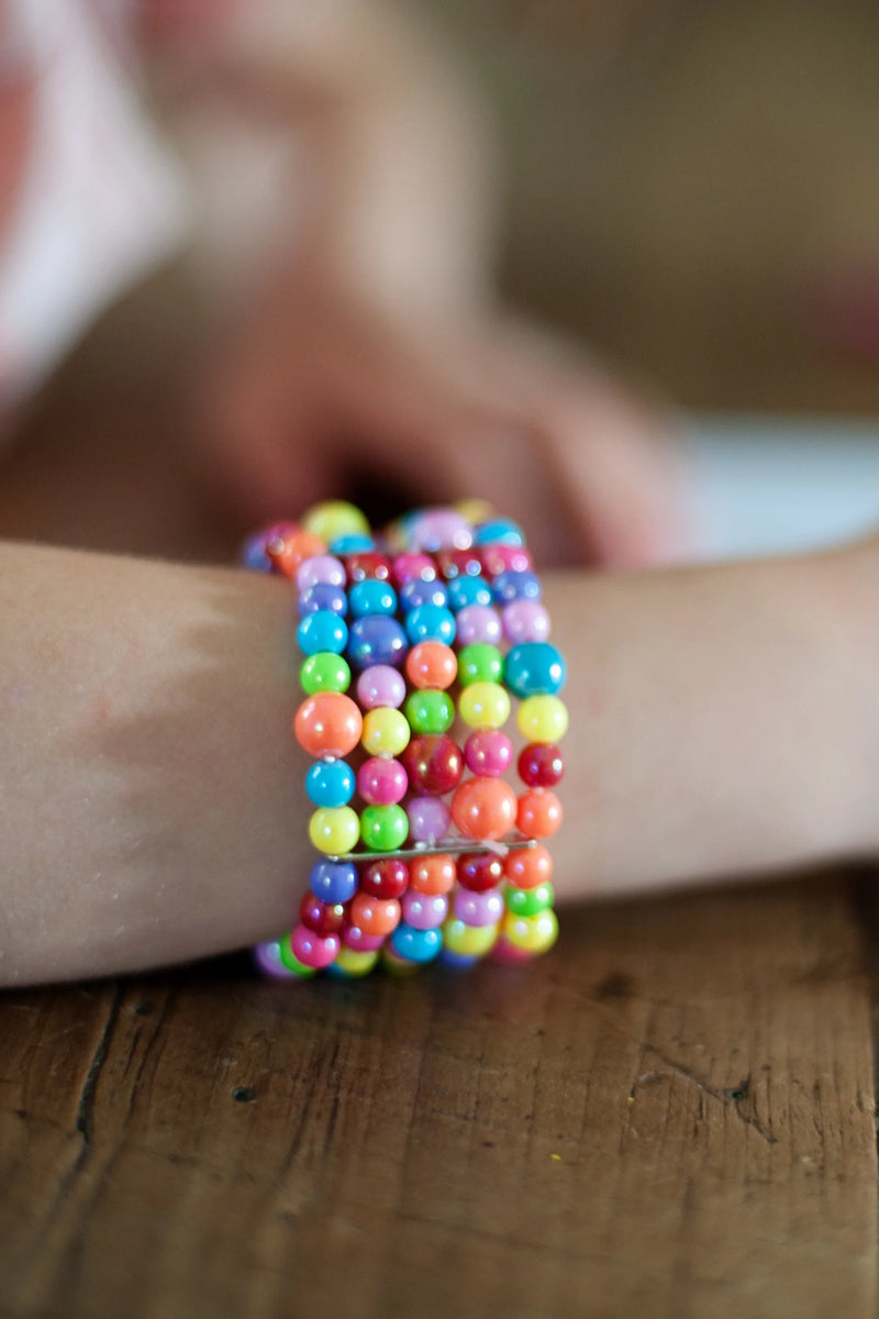 Colorful Children's Beaded Bracelet Gumball Pink