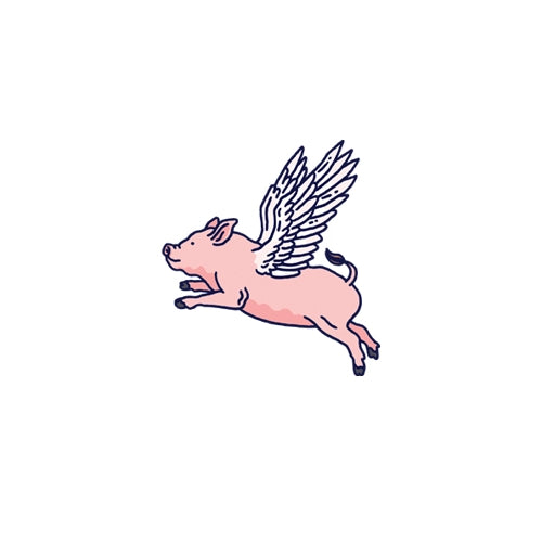 Vintage Pig Tattoo Pig Fly - Pig Tattoo - Sticker | TeePublic