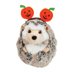 Douglas Spunky Hedgehog with Pumpkin Headband 6"