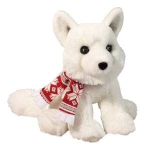 Douglas Holiday Mini Soft Mistie Arctic Fox with Scarf 7"