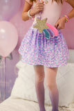 Great Pretenders Purple Party Fun Sequins Skirt Size 4/6