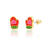 Girl Nation Christmas Stud Earrings: Sweetheart Mittens