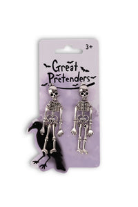 Great Pretenders Spooky Scary Skeleton Clip On Earrings