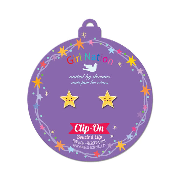 Girl Nation Clip-On Earrings: Shining Stars