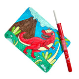 Ooly Undercover Art Hidden Pattern Coloring Activity Art Cards - Dino Tales