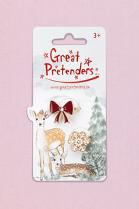 Great Pretenders Holiday Bow & Snowflake Ring Set