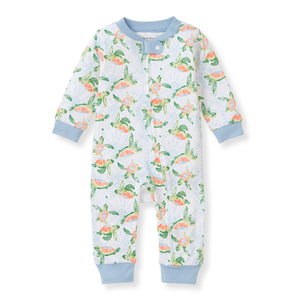 Burt's Bees Organic Baby One-Piece Footless Sleep & Play Colorful Sea Turtles