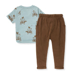 Burt's Bees Organic Baby Stacked Farm Animals Shirt and Pant Set