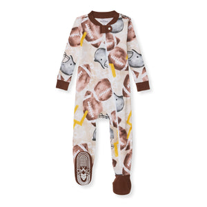 Burt's Bees Organic Baby One-Piece Footless Sleep & Play Football Season