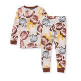 Burt's Bees Organic Snug Fit Two-Piece Pajamas Football Season