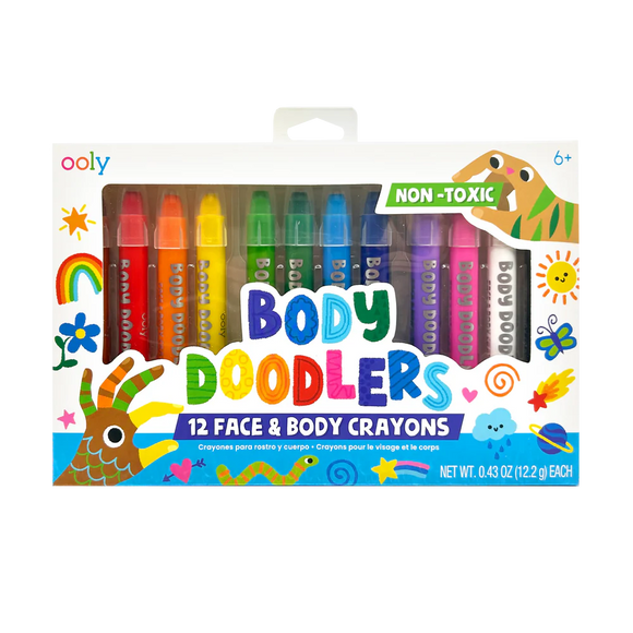 Ooly Body Doodlers Face & Body Crayons - Set of 12