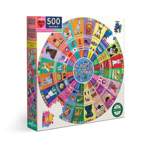 eeBoo 500 Piece Round Puzzle Cats of The World