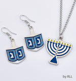 Rite Lite, Ltd - Set of Dreidel Earrings & Menorah Necklace/Gift Box