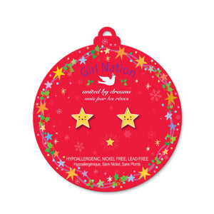 Girl Nation Christmas Stud Earrings: Shining Stars