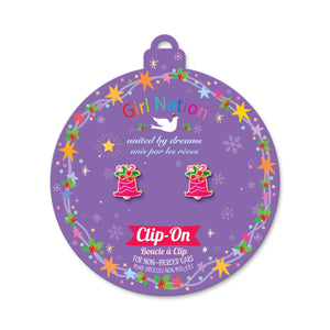 Girl Nation Clip-On Earrings: Jingle Bell Delight