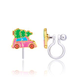 Girl Nation Clip-On Earrings: Christmas Tree Shopping Clip-On Earrings