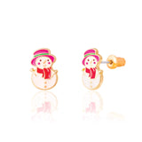 Girl Nation Christmas Stud Earrings: Snowman Wonderland