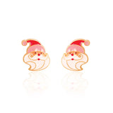 Girl Nation Christmas Stud Earrings: Holly Jolly Santa