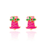 Girl Nation Christmas Stud Earrings: Jingle Bell Delight