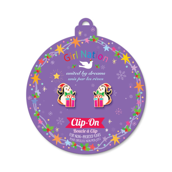 Girl Nation Clip-On Earrings: Penguin Surprise