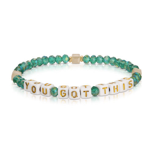 Bead Bracelet You Got This - Teal Gold