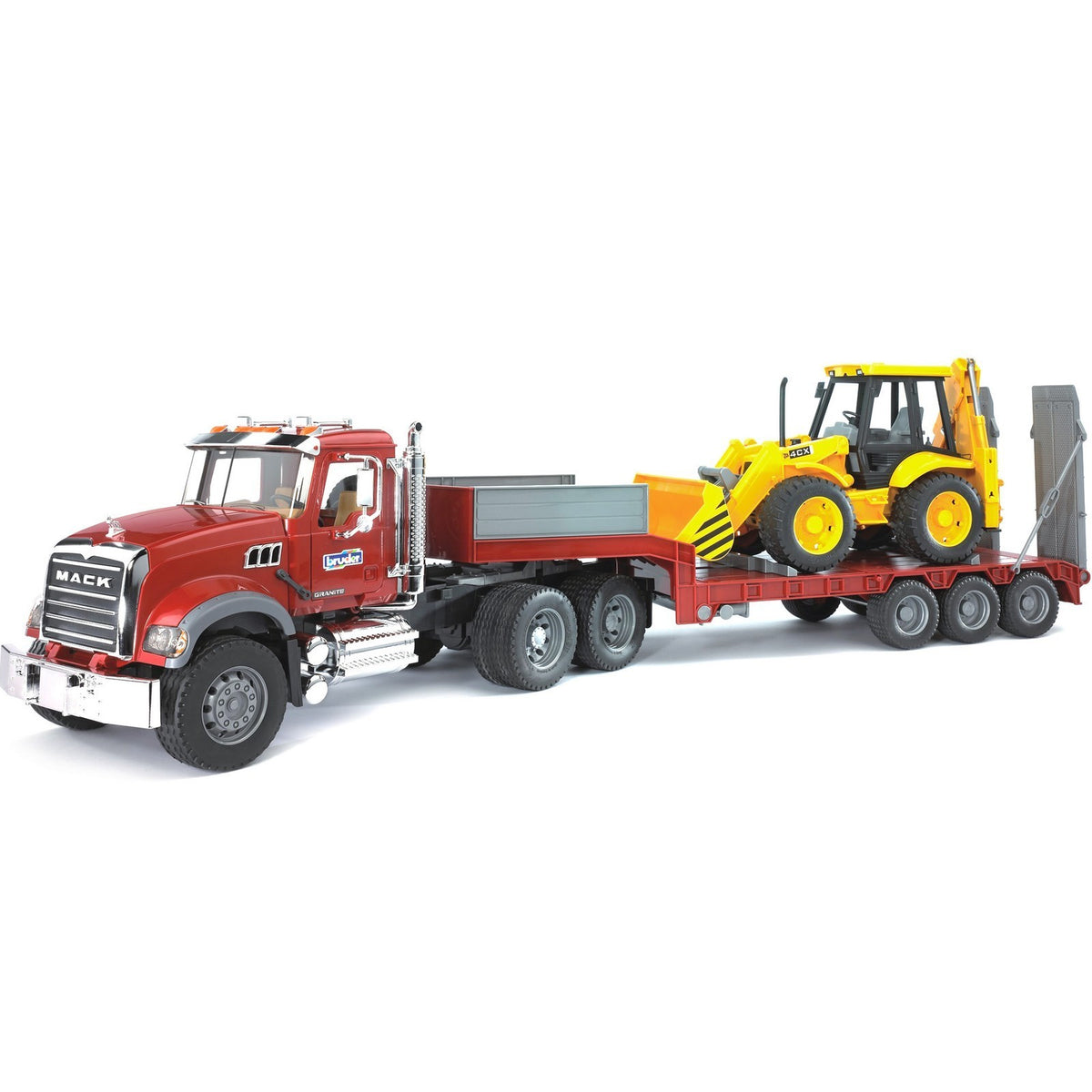 Bruder® MAC Granite Flatbed Truck with JCB Loader Backhoe – Growing ...